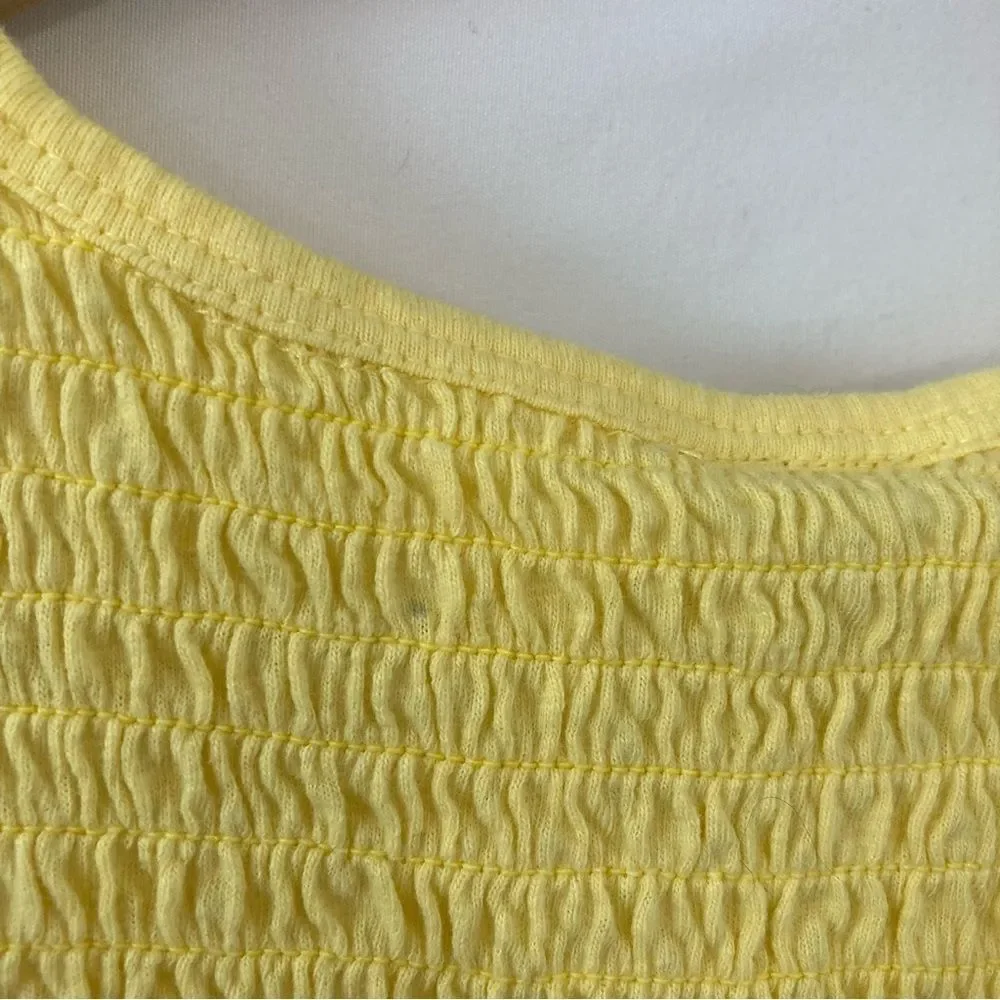 NWT Aventura Yellow Essex Tank Top Small Organic Cotton Smocked Top